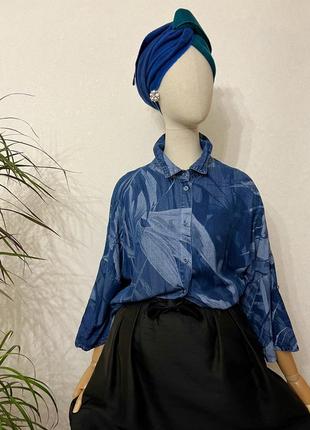 Джинсова блуза,сорочка в принт,великий розмір,carnaby,італія.