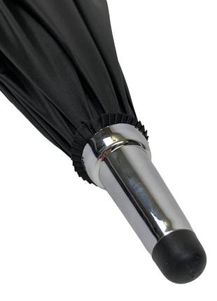 Однотонна парасолька-тростина, напівавтомат на 8 спиць від фірми rst, чорний, 01113-19 фото
