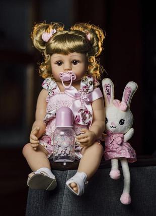 Лялька реборн reborn блондинка npk doll силіконова 55 см