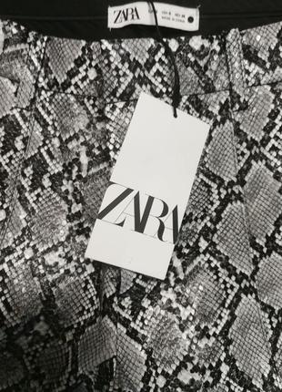Zara актуальні штани екокожа анімалістичний принт р. s7 фото