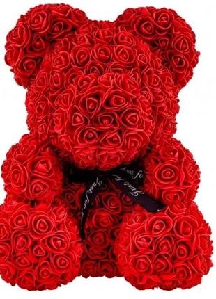 Ведмедик з 3d троянд 40 см red в коробці