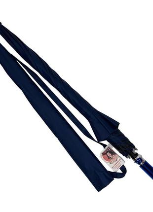 Однотонный зонт-трость, полуавтомат на 8 спиц от фирмы rst, темно-синий, 01113-34 фото
