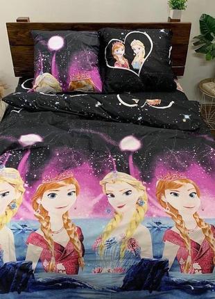 Детское постельное белье полуторное бязь gold 150х220 см, холодное сердце/фрозен