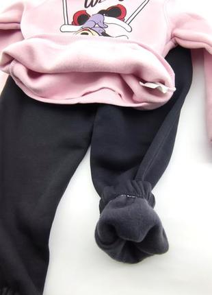 Спортивный костюм детский турция 3, 4, 5 лет для девочки трикотажный розовый (кдм89)4 фото