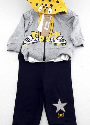 Спортивний костюм 12 місяців туреччина трикотажний для новонародженого хлопчика сірий5 фото