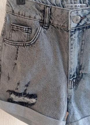 Шорты женские синие и серые короткие джинс рваные two colors3 фото