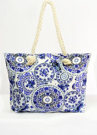 Летняя текстильная сумка "бали" - 1812 ярко-синий2 фото