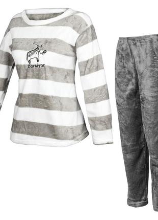 Жіноча тепла піжама lesko zebra gray l для дому