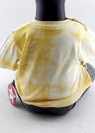 Спортивний костюм 9, 12, 18 місяців туреччина трикотажний для новонародженого хлопчика жовтий4 фото