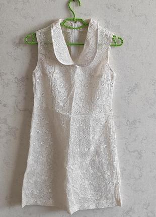 Вінтажне гіпюрове біле плаття1 фото