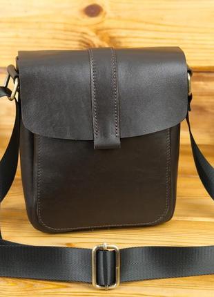 Кожаная мужская сумка уильям, натуральная гладкая кожа цвет коричневый, оттенок шоколад