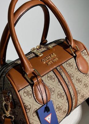 Жіноча середня коричнева сумка з ручками guess 🆕 містка сумка10 фото