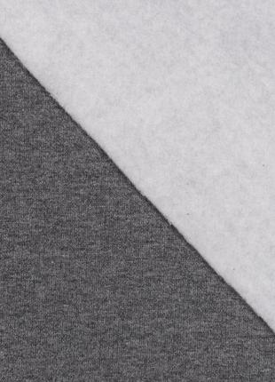 Тканина футер тринитка з начосом для костюмів спортивного одягу футболок темно-сіра меланж2 фото