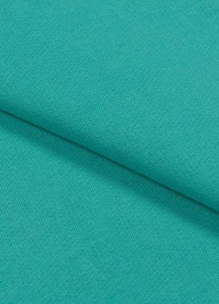 Ткань футер трехнитка с начесом для костюмов спортивной одежды футболок бирюзовая