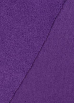 Тканина футер тринитка з начосом для спортивного одягу футболок фіолетова4 фото