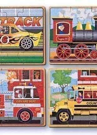 Набір із 4 пазлів в коробці "машинки" melissa&doug md3794