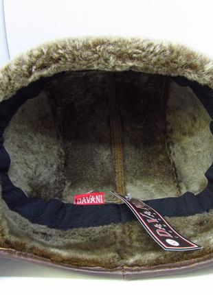 Мужская шапка ушанка из натурального дубленчатого меха овчины davani  002165 фото