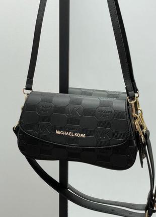 Женская средняя черная сумка с ремнем через плечо michael kors 🆕