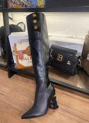 Ботфорты черные бальман бренд кожа