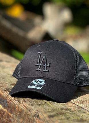 Оригинальная черная кепка с сеткой  47 brand mlb la dodgers branson trucker