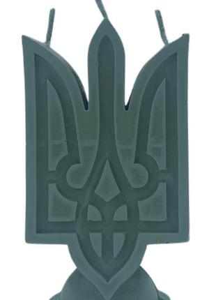 Свічка з натурального воску тризуб блакитний