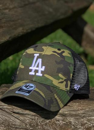 Оригинальная кепка с сеткой 47 brand mlb la dodgers trucker camo b-cbran12gwp-cmd