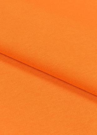 Ткань футер трехнитка с начесом для костюмов спортивной одежды футболок оранжевая1 фото