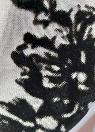 Укороченная белая кофта на пуговицах zara knit с цветочным набивным принтом, размер m2 фото