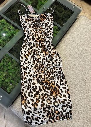 Лео принт плаття в сіточки  нове с boohoo2 фото