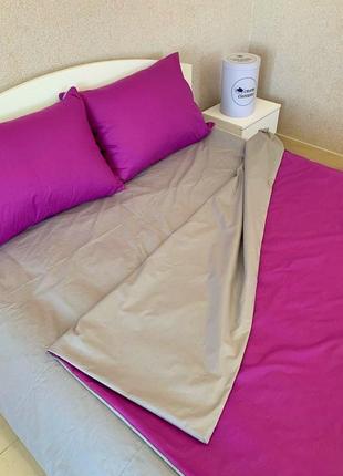 Евро комплект постельного белья однотонный малиновый серый розовый бязь голд  люкс виталина