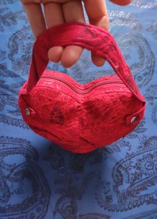 Комплект сумочка сердце и минисумочка косметичка из шерсти ручной работы6 фото