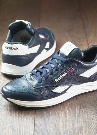 Кросівки чоловічі натуральна шкіра сині reebok5 фото