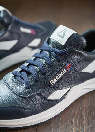 Кросівки чоловічі натуральна шкіра сині reebok7 фото