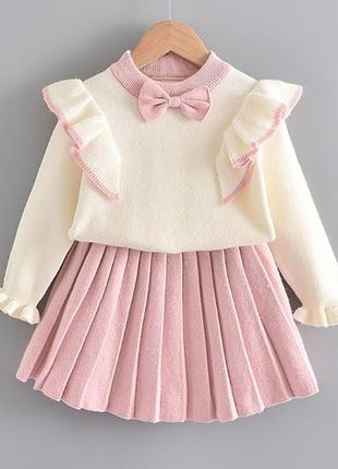 ✏шикарний теплий комплект двійка кофточка та спідничка