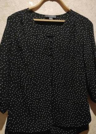 Черная блузка, блузка в горошек, стильная елегантная блузка2 фото
