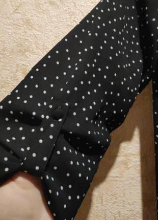 Черная блузка, блузка в горошек, стильная елегантная блузка4 фото