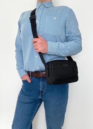 Coach graham crossbody чоловіча брендова шкіряна сумка оригінал сумочка коач коуч шкіра на подарунок чоловіку подарунок хлопцю3 фото