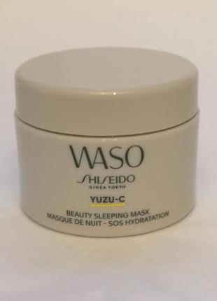 Ночная восстанавливающая маска shiseido waso yuzu-c beauty sleeping mask, 15 мл