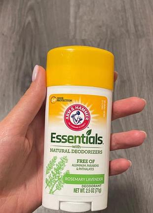 Arm & hammer essentials дезодорант із натуральними дезодорувальними речовинами розмарин і лаванда 71