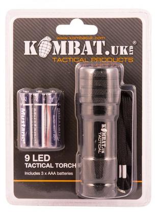 Ліхтарик kombat 9 білих led лампочок, 3 батарейки ааа в комплекті4 фото