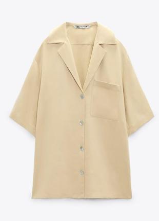 Бежевая рубашка zara 2