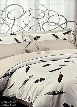 Постельное белье maison d'or plumes беж люкс сатин с вышивкой евро