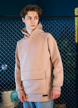 Худи south basic fleece beige oversize