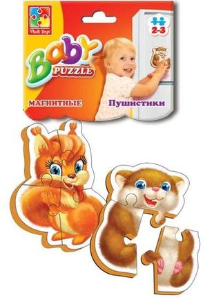 Магнитные беби пазлы vladi toys пушистики 2 шт. (vt3208-04)