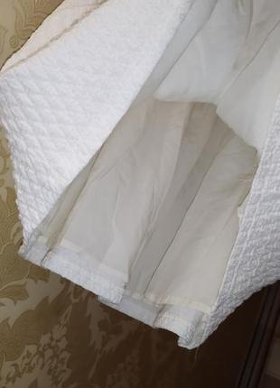 🤍 фактурное брендовое платье сарафан с карманами naf-naf белое короткое8 фото