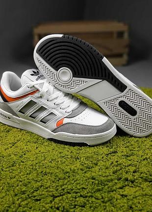 Adidas drop step білі із сірим із жовтогарячим