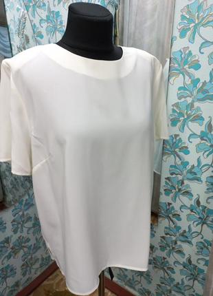 Классическая блуза молочного цвета батал1 фото