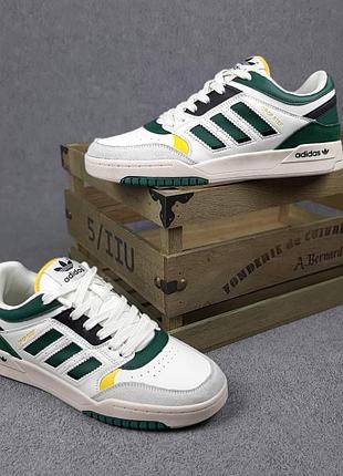 Adidas drop step белые с зелёным 3