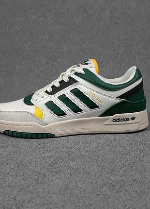 Adidas drop step белые с зелёным 4