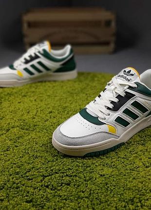 Adidas drop step белые с зелёным 7